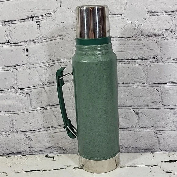 Classic Stanley Thermos Bottle 1.1 QT Folding Handle Stainless - Picture 4 of 9